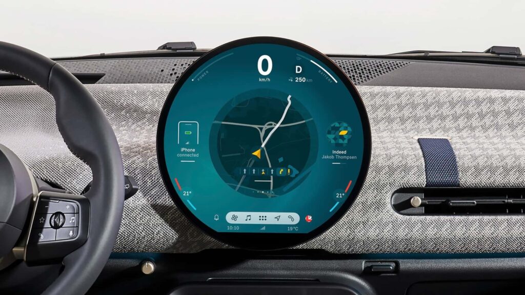 dashboard of mini cooper SE, 2024 EV