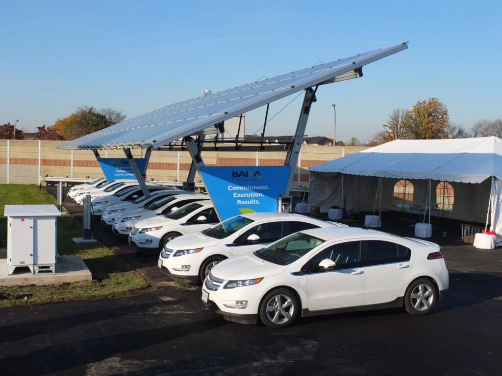 Solar canopy charging station