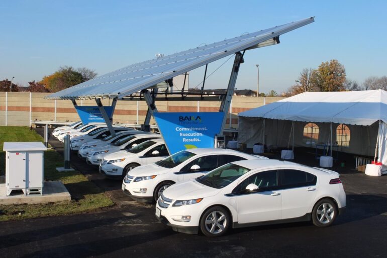 Solar canopy charging station