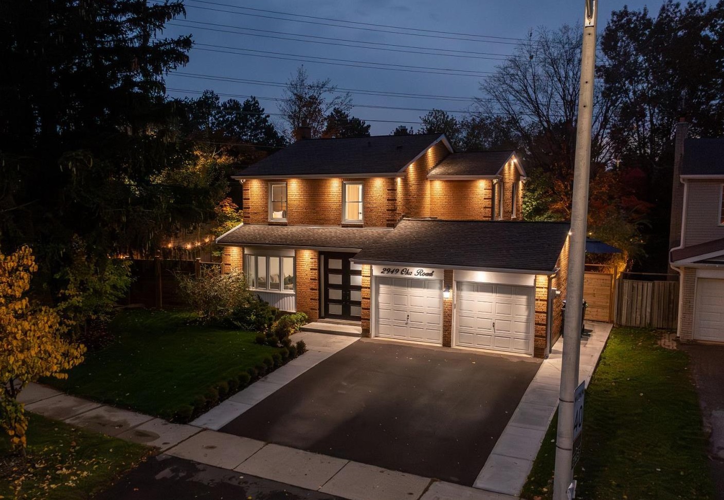 exterior lighting design in residential suburb