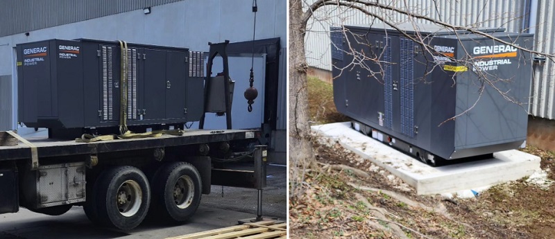 Exterior generator installed at assembly plant in Mississauga.